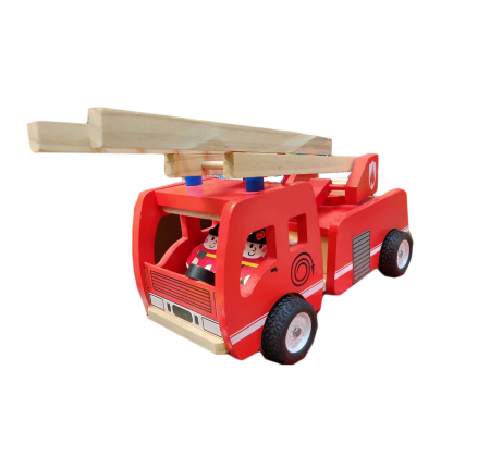 Masina pompieri de jucarie din lemn. [2]