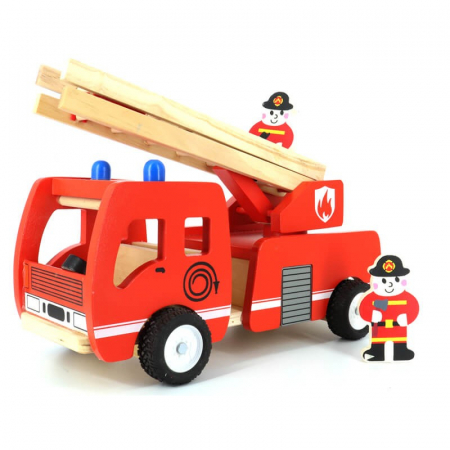 Masina pompieri de jucarie din lemn. [0]