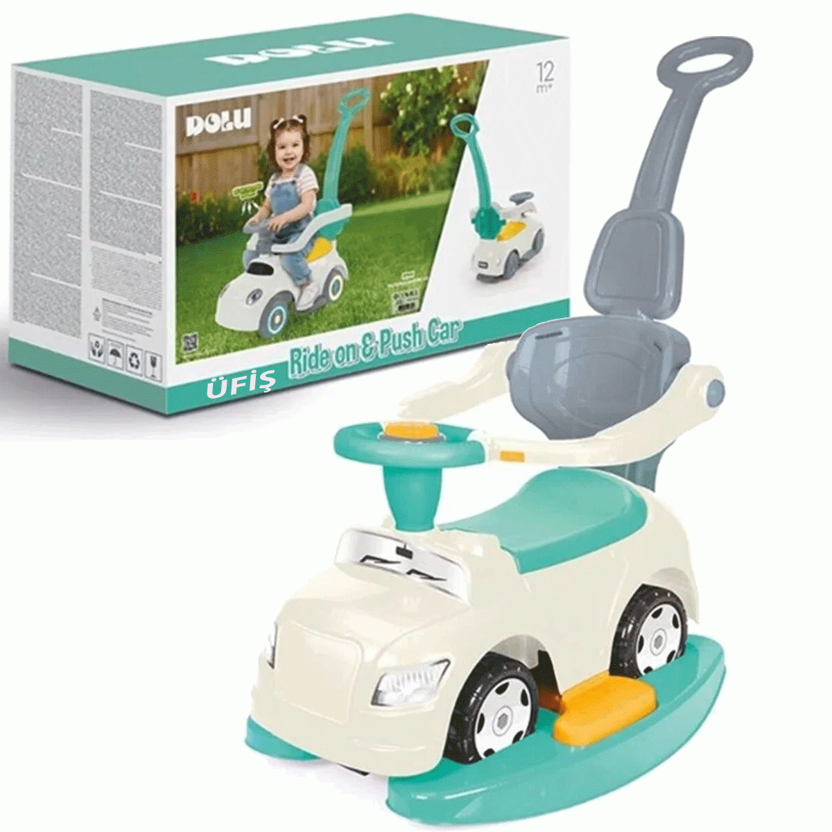 Jucării și Jocuri pentru copii - Masinuta 4 in 1 Dolu Step Car Pastel, copii 1 an+
