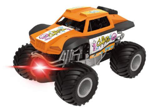 Jucării și Jocuri pentru copii - Masinuta cu lumini, sunete si frictiune, scara 1/24, 19cm, portocaliu