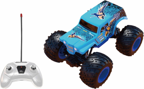 Jucării și Jocuri pentru copii - Masinuta cu telecomanda tip camion beast runners, scara 1/24, 21cm, albastru