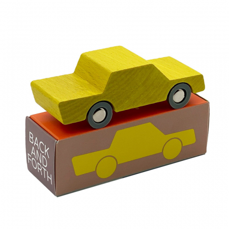 Jucării și Jocuri pentru copii - Masinuta handmade din lemn, Waytoplay, galbena, 3-9 ani