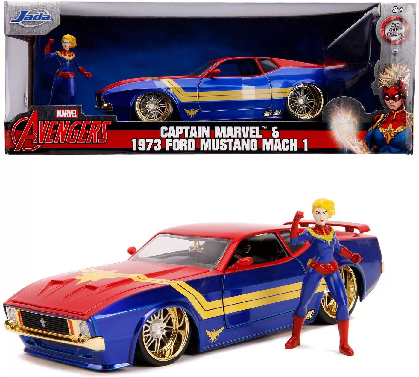 Jucării și Jocuri pentru copii - Masinuta metalica captain marvel 1973 ford mustang mach 1 scara 1 la 24