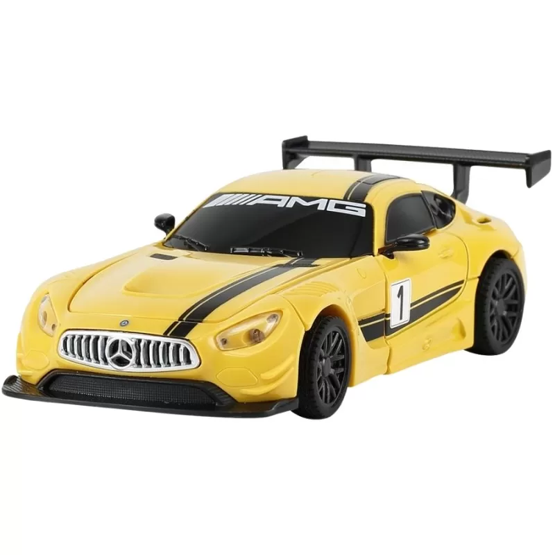 Masinuta metalica convertibila mercedes benz gt3 galbena cu scara 1 la 32, varsta de la 3 ani la +15 ani [1]