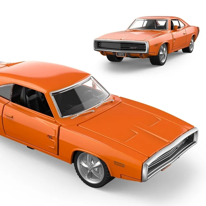 Masinuta metalica dodge charger r/t 1970 portocaliu scara 1 la 36, copii 3 ani pana la +15 ani [4]