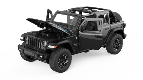 Masinuta metalica jeep wrangler rubicon 4xe negru cu scara 1 la 32 [3]