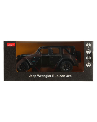 Jucării și Jocuri pentru copii - Masinuta metalica jeep wrangler rubicon 4xe negru scara 1 la 24