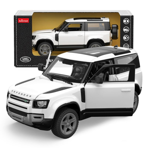 Jucării și Jocuri pentru copii - Masinuta metalica land rover defender 90 alb scara 1 la 24