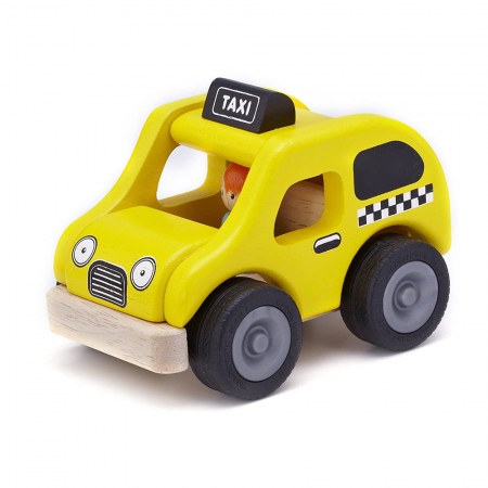 Mașini, trenulețe, vehicule - Masinuta taxi din lemn, Wonderworld, 1-5 ani