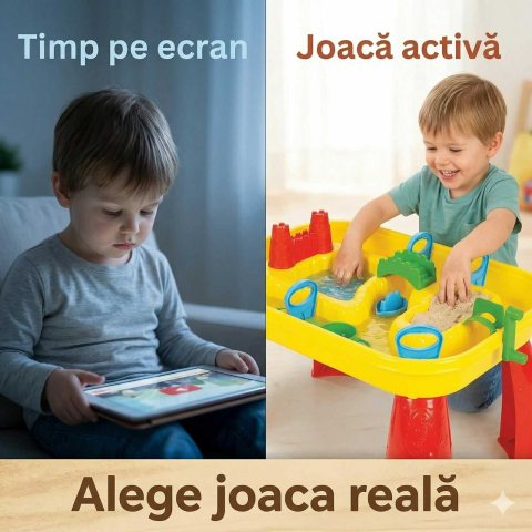 Masuta activitati apa si nisip copii 3+ ani | set cu accesorii exterior [4]