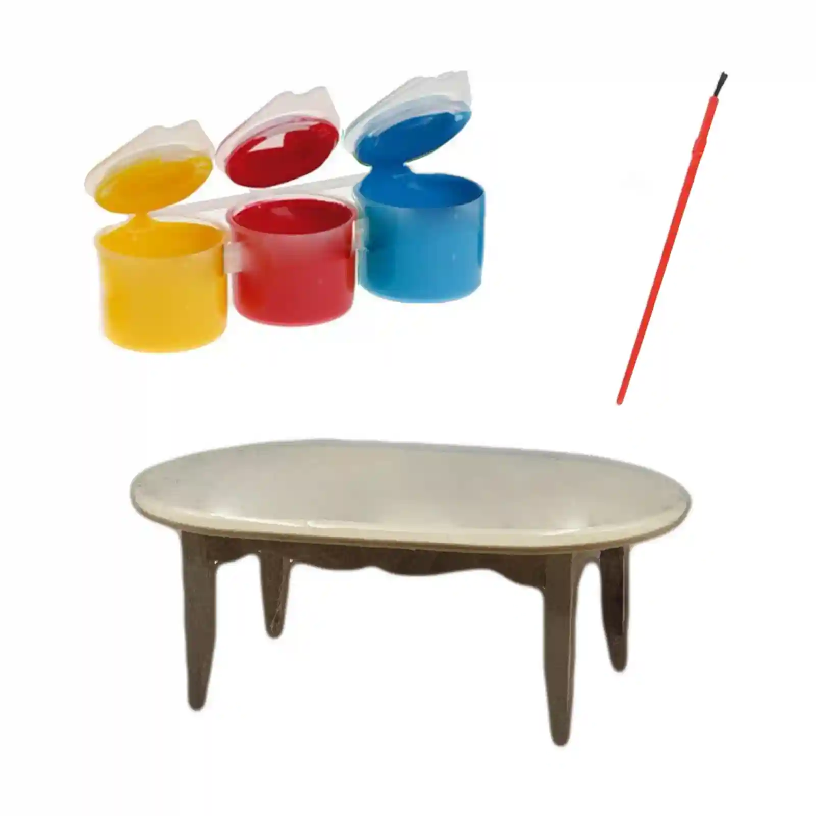 Figurine de pictat, Ipsos, Lemn - Mini Mobilier de pictat, culori si pensula, Masuta Living