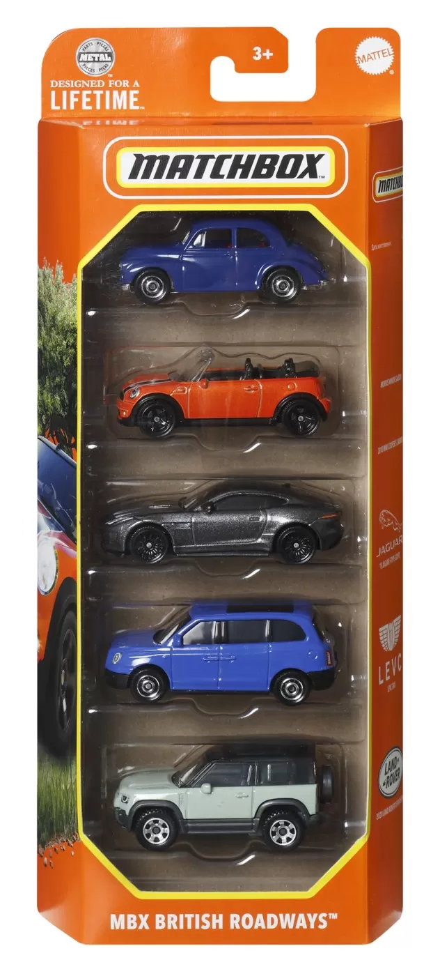 Mașinuțe copii, Camioane de Jucărie - Matchbox set 5 masinute metalice mbx british roadways scara 1:64, varsta de la 3 ani la 12 ani