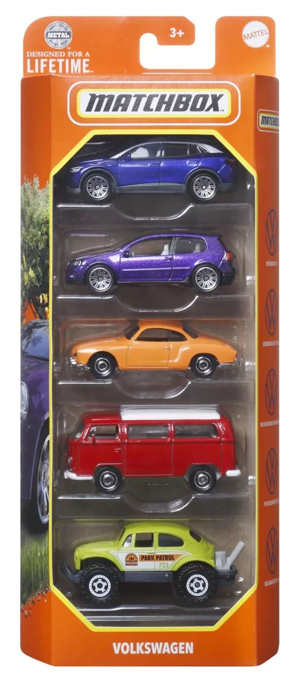 Mașinuțe copii, Camioane de Jucărie - Matchbox set 5 masinute metalice mbx volkswagen scara 1:64, varsta de la 3 ani la 12 ani