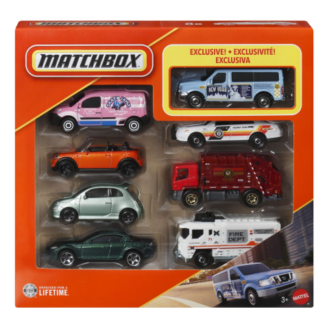 Jucării și Jocuri pentru copii - Matchbox set 8 masinute metalice exclusiv van utilitar ford scara 1 la 64 copii 3 ani - 7 ani