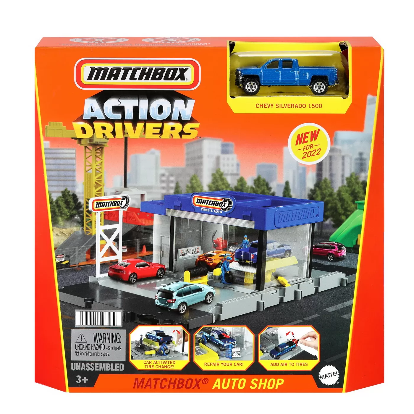 Garaj, Parcare, Rampe, Piste și Circuite - Matchbox set vulcanizare, varsta de la 3 ani la 10 ani
