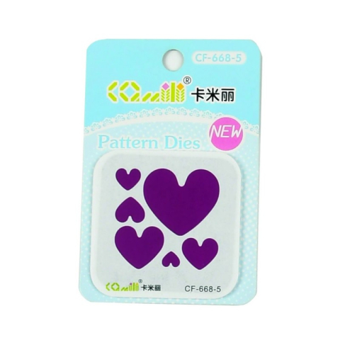 Art & Craft si Artizanat - Matrita pentru masina taiere si embosare CNX CF-668-5,  5.5cm, inimi