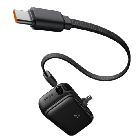 Laptop, Tablete & Telefoane - Mcdodo Acumulator Extern FreeKit Series 5000mAh, 22.5W, cablu si conector USB-C incorporate, Negru