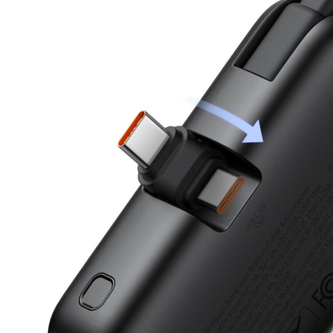 Mcdodo Acumulator Extern FreeKit Series 5000mAh, 22.5W, cablu si conector USB-C incorporate, Negru [4]
