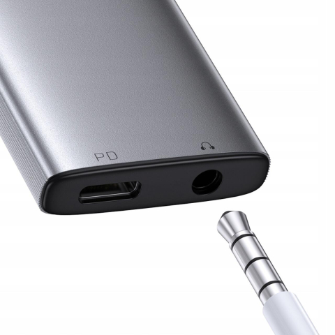 Mcdodo Adaptor Audio 2 in 1 USB-C la USB-C +DC3.5mm, Fast Charge, 60W PD, Negru [1]