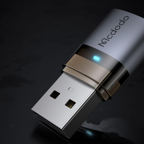 Mcdodo Adaptor OTG Type-C la USB 3.0, Aliaj de aluminiu, Incarcare si sincronizare date, cu indicator luminos, snur de prindere, Negru [4]