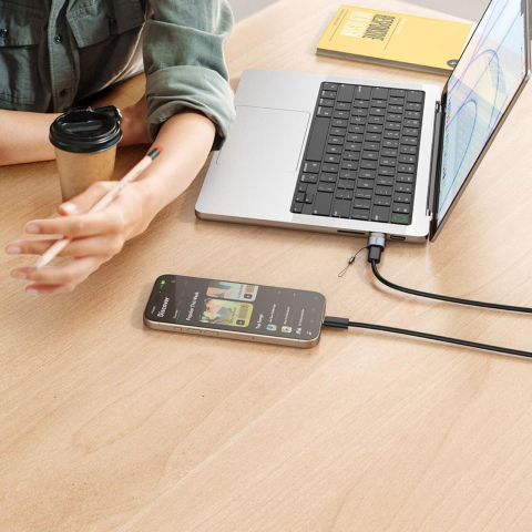 Mcdodo Adaptor OTG Type-C la USB 3.0, Aliaj de aluminiu, Incarcare si sincronizare date, cu indicator luminos, snur de prindere, Negru [5]