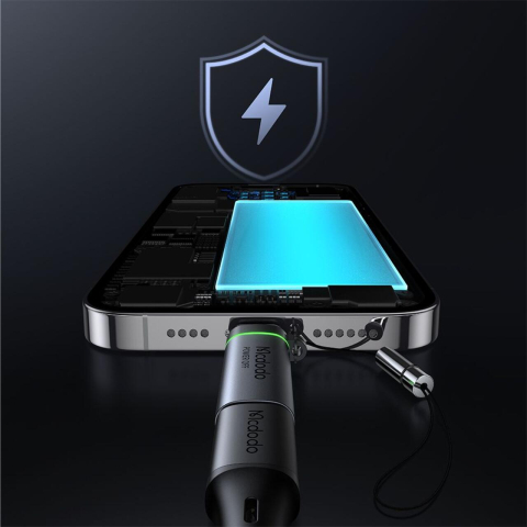 Mcdodo Adaptor Type-C la Lightning, 36W, Fast Charge, Auto Power Off 3A, 480Mbps, cip E-Mark, snur, Negru [4]