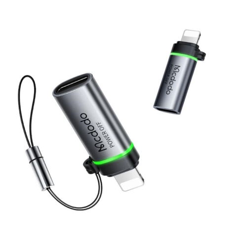 Mcdodo Adaptor Type-C la Lightning, 36W, Fast Charge, Auto Power Off 3A, 480Mbps, cip E-Mark, snur, Negru [3]