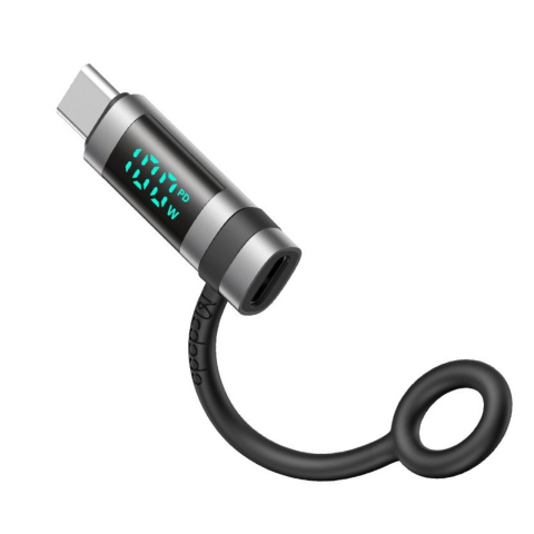 Mcdodo Adaptor Type-C la Type-C, 240W, Pigeon Series, cu carlig din silicon, aliaj de aluminiu, design portabil, Negru [6]
