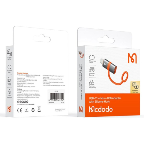 Mcdodo Adaptor USB-C la MicroUSB Negru [8]