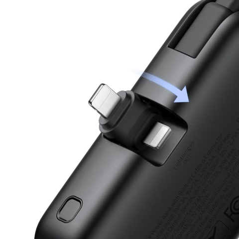 Mcdodo Baterie Externa FreeKit Series 5000mAh, 22.5W, cablu și Connector Lightning Negru [4]