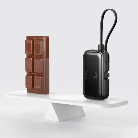 Mcdodo Baterie Externa FreeKit Series 5000mAh, 22.5W, cablu și Connector Lightning Negru [10]