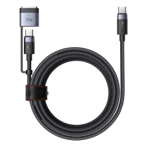 Mcdodo Cablu 2 in 1 Type-C la Type-C cu conector MagSafe 3, Super Fast Charging 240 W, Indicator LED, 2 m, Negru [2]