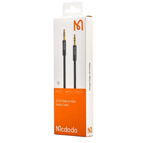 Mcdodo Cablu Audio Jack 3.5mm la Jack 3.5mm, impletit din nailon, 1.2m, Negru [3]