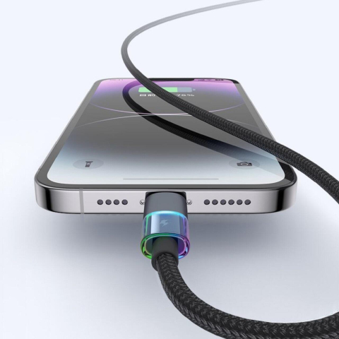 Mcdodo Cablu Type-C la Lightning 36W, Fast Charging 3A, LED multicolor 1.2m Negru [1]