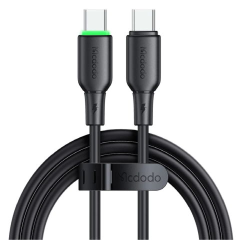 Mcdodo Cablu Type-C la Type-C Alpha Series Silicone, Fast Charging, 65W, LED, 1.2m, Negru [8]