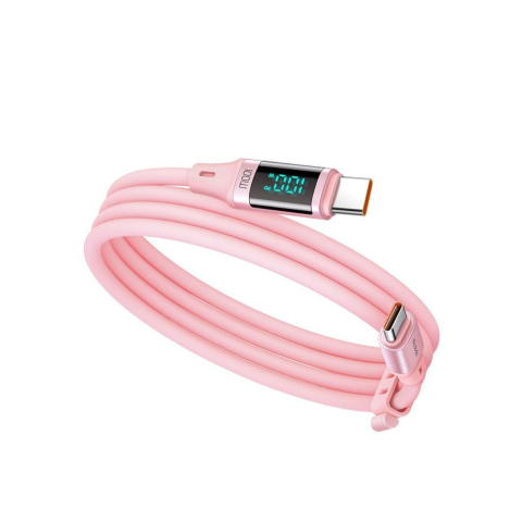 Mcdodo Cablu Type-C la Type-C Digital Display Silicone, Fast Charging, 100W, 1.2m, Roz [3]