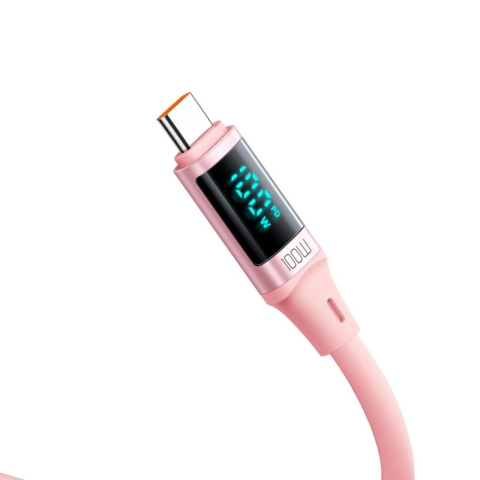 Mcdodo Cablu Type-C la Type-C Digital Display Silicone, Fast Charging, 100W, 1.2m, Roz [2]