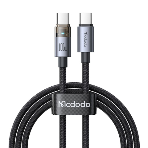 Mcdodo Cablu Type-C la Type-C Fast Charging, 100W, LED, 1.2m, Negru [9]