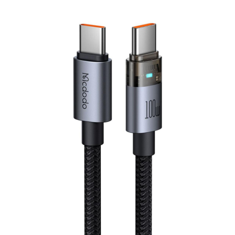 Mcdodo Cablu Type-C la Type-C Fast Charging, 100W, LED, 1.2m, Negru [6]