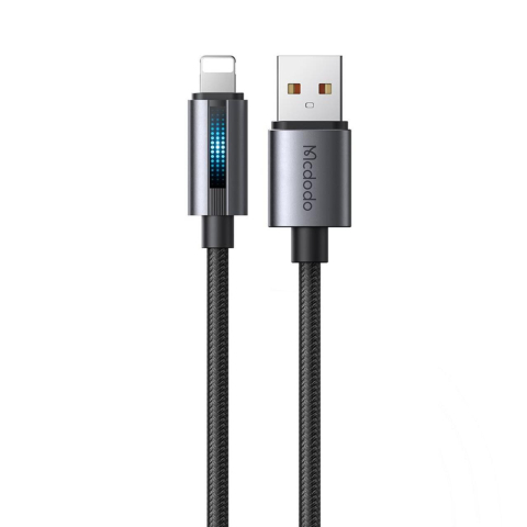 Mcdodo Cablu USB-A la Lightning Fast Charging, 3A LED, 1.2m Negru [7]