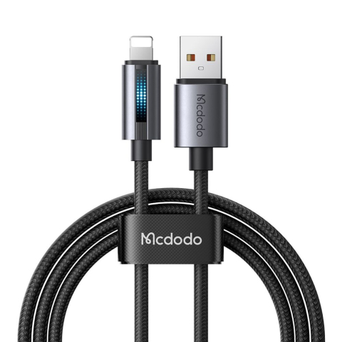 Mcdodo Cablu USB-A la Lightning Fast Charging, 3A LED, 1.2m Negru [9]
