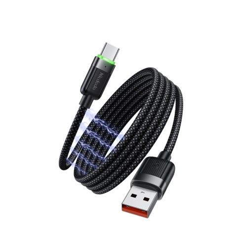 Mcdodo Cablu USB-A la Type-C Fast Charging 6A, Self-Winding Series 1.2m, Negru [5]