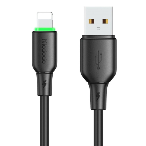 Mcdodo Cablu USB la Lightning Alpha Series Silicone Fast Charging, LED, 1.2m, Negru [9]