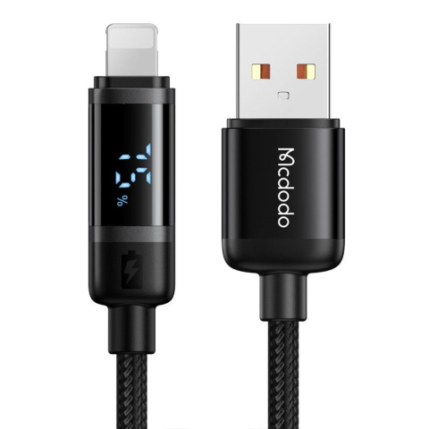 Mcdodo Cablu USB la Lightning Digial Display, Fast Charging, 1.2m, Negru [11]