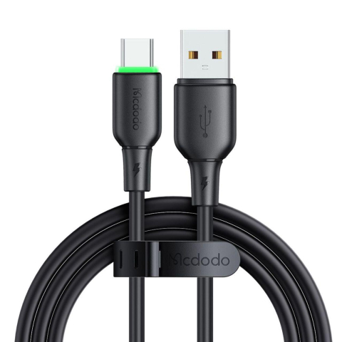 Mcdodo Cablu USB la Type-C Alpha Series Silicone Fast Charging, 6A LED, 1.2m, Negru [4]