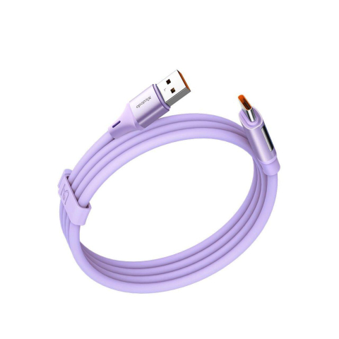 Mcdodo Cablu USB la Type-C Digital Display Silicone Super Fast Charging, 6A, 1.2m, Mov [2]