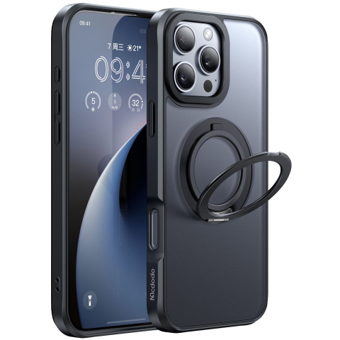 Mcdodo Husa Mata MagSafe iPhone 16 Pro Max cu suport Negru [12]