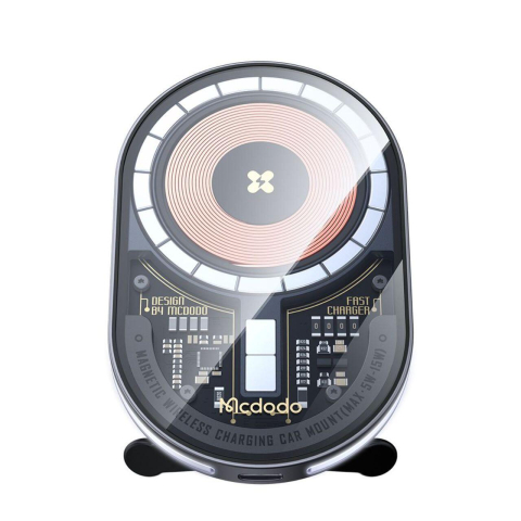Suporturi telefoane si tablete - Mcdodo Suport Auto Magnetic Prism Series cu încarcare wireless, MagSafe,15W, prindere la sistemul de ventilatie, Transparent
