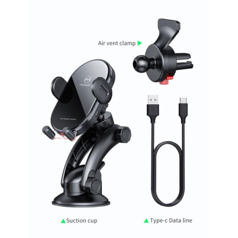 Solutii incarcare - Mcdodo Suport Auto Magnetic ZN Series Dual Coil cu încarcare wireless, 15W, Negru