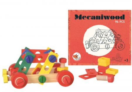 Jucării și Jocuri pentru copii - Mecaniwood, Set de construit si insurubat, 96 piese